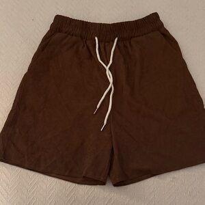 ROMWE Men's Dark Brown Athletic Shorts